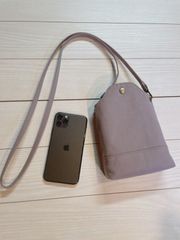 倉敷帆布　スマホポシェット　　スマホショルダー　スマホポーチ　　（パープル）