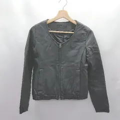 ◇ ⊂ UNITED ARROWS ユナイテッドアローズ ラム 長袖 レザージャケット サイズS ブラック系 レディース E  【1501230042437】