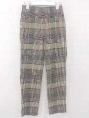 ◇ INED イネド チェック オシャレ テーパードパンツ サイズ7 ベージュ マルチ レディース E  【1306050075463】