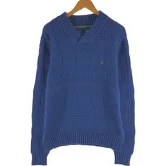 古着 トミーヒルフィガー TOMMY HILFIGER Vネック コットンニットセーター メンズL相当/eaa463721