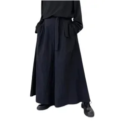 [RED RAY] [レッドレイ] 袴 風 ワイド ガウチョ ミディアム パンツ ズボン 黒 メンズ 袴風 はかまふう ぶらっく ブラック くろ kuro めんず わいど がうちょ みでぃあむ ぱんつ 袴風パンツ はかまふうぱんつ 袴風ぱ [ブラック] [L]