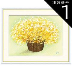 アクリル画 原画 「ミモザの下で03」額縁付き SMサイズ キャンバス