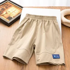 キッズハーフパンツ(カーキ130.140）半ズボンボトムスこども子供服男の子113