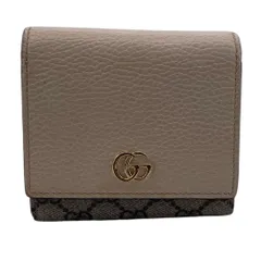 【中古】 GUCCI グッチ ダブルG ウォレット 598587 バイカラー ミディアム レディース財布 折財布 キャンバス  24034172 KJ