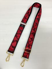 ハンドメイド＊ショルダーストラップ ジャガード 赤ハート(918)