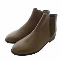 オリエンタルトラフィック ORIENTAL TRAFFIC ショートブーツ レザー サイドゴア ラウンドトゥ ローヒール LL 25～25.5㎝ 茶色 ブラウン 2402 /XZ ■GY18