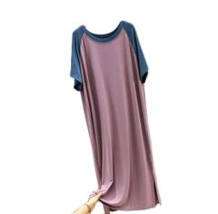 [SUIYI] （スーイ）パジャマ レディース ロングワンピース tシャツ 半袖 カジュアル ルームウェア 寝巻き 大きいサイズ 可愛い 快適 柔らかい部屋着 夏向き 薄手 モデル