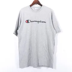 チャンピオン 半袖Ｔシャツ クルーネック 大きいサイズ アメリカ古着 トップス メンズ XLサイズ グレー Champion 【中古】