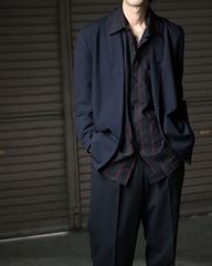 1990s single breasted padless tailored jacket dark navy 90年代 パッドレス イージー テーラードジャケット シングルブレステッド 黒紺 vintage