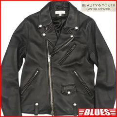 BEAUTY＆YOUTH ビューティーアンドユース ユナイテッドアローズ ライダースジャケット 本革 ダブル メンズ レザージャケット S バイク 黒 レザーライダースジャケット_サイズS一覧←SEULB屋着古← HH9906