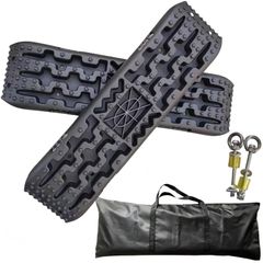 新品 泥 積雪 悪路 ぬかるみ マット タイヤ滑り止め 非常用 車緊急脱出マット 28.5×厚さ6cm 緊急用 104×幅 車両用の頼れる緊急トラクションマット長さ 滑り止め オフロード 自動車レスキューボード スタック脱出 2枚セット 高性能トラクションボーのサムネイル