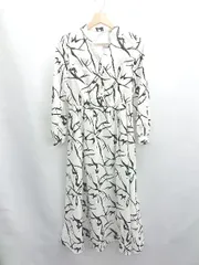 ◇ ⊂ White joola ホワイトジョーラ 総柄 長袖 ロング ワンピース サイズS ホワイト系 レディース E  【1503050004978】のサムネイル