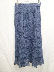 ◇ N. Natural Beauty Basic エヌ ナチュラル ロング丈 フレア スカート サイズＭ ネイビー系 レディース P  【1407260027348】のサムネイル