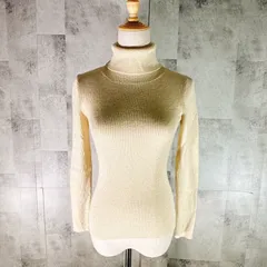 ミッシェルクラン MICHAEL KLEIN ニット カットソー 【38】 ベージュ ラメ ハイネック 長袖 カジュアル シンプル 春 秋 冬