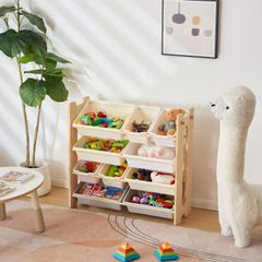 おもちゃ収納 4段 ラック 子ども用家具　天然木