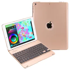 【数量限定】9.7 9.7 (2017第5世代) iPad / iPad iPad air 専用 / Bluetooth キーボードケースPCカバー (2018第6世代) Macbookに変身 日本語かな入力対応 ピーシーエーテック (ゴールド)
