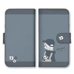 iPhone14Pro ケース 手帳型 アイフォン14 プロ スマホケース キャップ キャップ女子 女の子 韓国 イラスト 可愛い かわいい パンダ くすみカラー カラー04