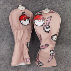 【けろりん新品2点】マルボンFW とパターカバーゴルフヘッドカバーピンク色 DECORE FOR GOLF デコレフォーゴルフ ニット パターカバー ピン