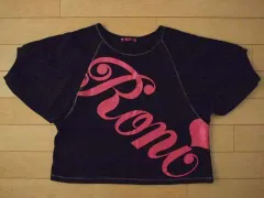 RONI ロニィ ロニ ロニー 子供服 長袖 Ｔシャツ ロンt ティーシャツ トップス カットソー プルオーバー 黒 ロゴ S 約 110cm ★4 キッズ 【中古】 ユーズド 女の子 ガールズ ブランド USED アウトレット リサイクル 古着服 こども服