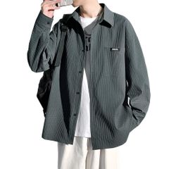 メンズ シャツ 長袖 ボタンダウン シンプル オシャレ シャツ カジュアル 無地 大きいサイズ 春秋