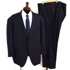 5XF126】GIOVANNI AREZZO 2つボタン シングルスーツ 2XL K7 ダークネイビー ストライプ 人気 通勤 営業 262186 夏物 春夏 薄手 【中古】【メンズビジネス】202506