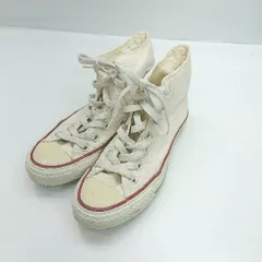 ◇ Θ CONVERSE コンバース ブランドロゴいり ハイカットスニーカー サイズ23.5 ホワイト レッド レディース E  【1502180004100】