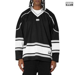 PRO CLUB HEAVYWEIGHT HOCKEY JERSEY【BLACK】(プロクラブ 通販 服 大きいサイズ ホッケージャージ ジャージ 長袖 ロングスリーブ ヘビーウエイト シンプル ロゴ)
