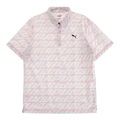 サイズ：XL PUMA GOLF プーマゴルフ  半袖ポロシャツ 総柄 ピンク系 [240101500866] ゴルフウェア メンズ ストスト