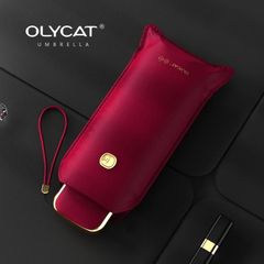 折り畳み傘　高級 Olycat ミニ　赤　レッド　晴雨兼用　UPF+50 防水