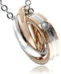 【特価商品】[Napist] ネックレス メンズ レディース 3連リング 316L サージカルステンレス [ 金属アレルギー対応 ] リングネックレス NPN032