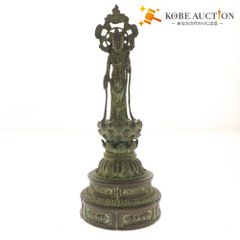 ■ 聖観音菩薩立像 全長 仏像 青銅 工芸 美術 置物 全長19cm