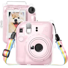 【在庫セール】クリア ケース 12 mini チェキフィルム収納ポケット付き mini INSTAX チェキ ショルダーストラップ付 12ケース、Fujifilm instax kinokoo