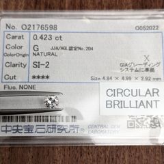 B6058 ダイヤモンドルース0.45ct 中央宝石研究所ソーティング済み 