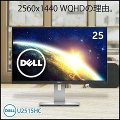 DELL U2515H 25型ワイド液晶 フレームレス WQHD 2560 x 1440 ゲーミング HDMI/DP/mini DP 回転 IPSパネル ノングレア ディスプレイ