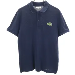 LACOSTE ラコステ 半袖 ポロシャツ M ネイビー系 REGULAR FIT メンズ 古着