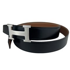 新品未使用 Hermès エルメス Ceinture H boucleGris moyen Cuir seul de ceinture H #100Black/Gold  Hベルトバックル リバーシブルベルトレザー Black ブラック/Gold ゴールド