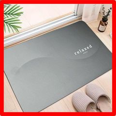 ★送料無料★40 x 60 cm (長方形)_ＲＥＬＡＸ Mirx 珪藻土 バスマット 【極厚だから吸水量が違う＆圧倒的さらふわ感】 足拭きマット お風呂マット 柔らか ソフト 速乾 割れない 吸水 滑り止め 手入れ簡単 収納便利 (ＲＥＬＡＸ, 60*40C
