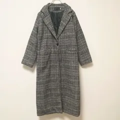 le ciel ルシエル　レディース　アウター　コート　チェスターコート　ロングコート　テーラードカラー　シングルボタン　裾スリット　チェック　総柄　グレー系　ゆったり　おしゃれ　上品　SU619h1049