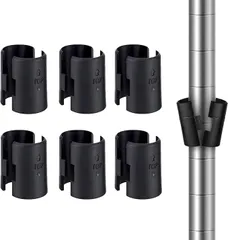 【在庫処分】メタルラック 棚板 固定部品 ポール径19mm 取付部品 プラスチックマテリアル ファッションデザイン メタルラック用パーツ スチールラック用 スリーブ 便利で巧妙（ 6組入り 12個セット）