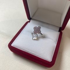 フラワーリング　Pt900　ダイヤモンド0.19ct/ピンクサファイア0.19ct　＃13