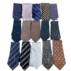 NK9 ブランドネクタイまとめ15本セット BVLGARI FENDI Salvatore Ferragamo CELINE GUCCI メンズ スーツ 小物 ブルー系 シルク