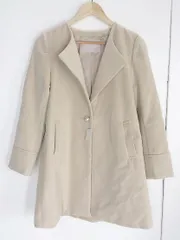 ■ 31 Sons de mode トランテアン ソン ドゥ モード パール 長袖 ノーカラー コート サイズ38 ベージュ レディース  【1002800321490】