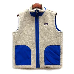 パタゴニア Patagonia キッズ レトロX ベスト フリース ホワイト ブルー 白 青 XL 65619 F17