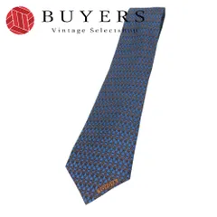 【中古】 エルメス ネクタイ トヨタ限定品 シルク ブルー ブラウン スーツ ビジネス チェーン柄 メンズ 男性 HERMES