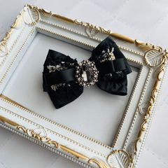 犬用バレッタ　ハンドメイド　ブラック　シック