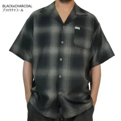 当店別注！ CALTOP キャルトップ カルトップ　メンズ シャツ　スペシャルオーダー 7007 OMBRE SHORT SLEEVE SHIRTS　開襟 オープンカラーオンブレ ショートスリーブシャツ　ブラック×チャコール