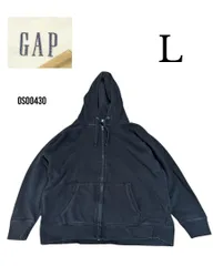GAPギャップ　古着　裏起毛無地フルジップスウェットパーカー　黒　L ノームコア