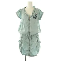 ヒステリックグラマー HYSTERIC GLAMOUR デニム ジップアップ 半袖 ワンピース ミニ F 水色 ライトブルー /SS ■OS