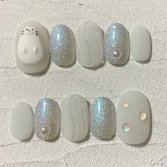 ネイルチップニュアンス海ぷっくりアザラシごまちゃん貝903専用 ネイルチップニュアンス海ぷっくりアザラシごまちゃん貝903