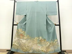 お中元 お歳暮 お年賀 夏 冬 年末年始のご挨拶 ギフト 通販な 裄65.5 身丈156 袖46.5色留袖比翼有り三つ紋丸に剣花菱紋金彩 着物・浴衣